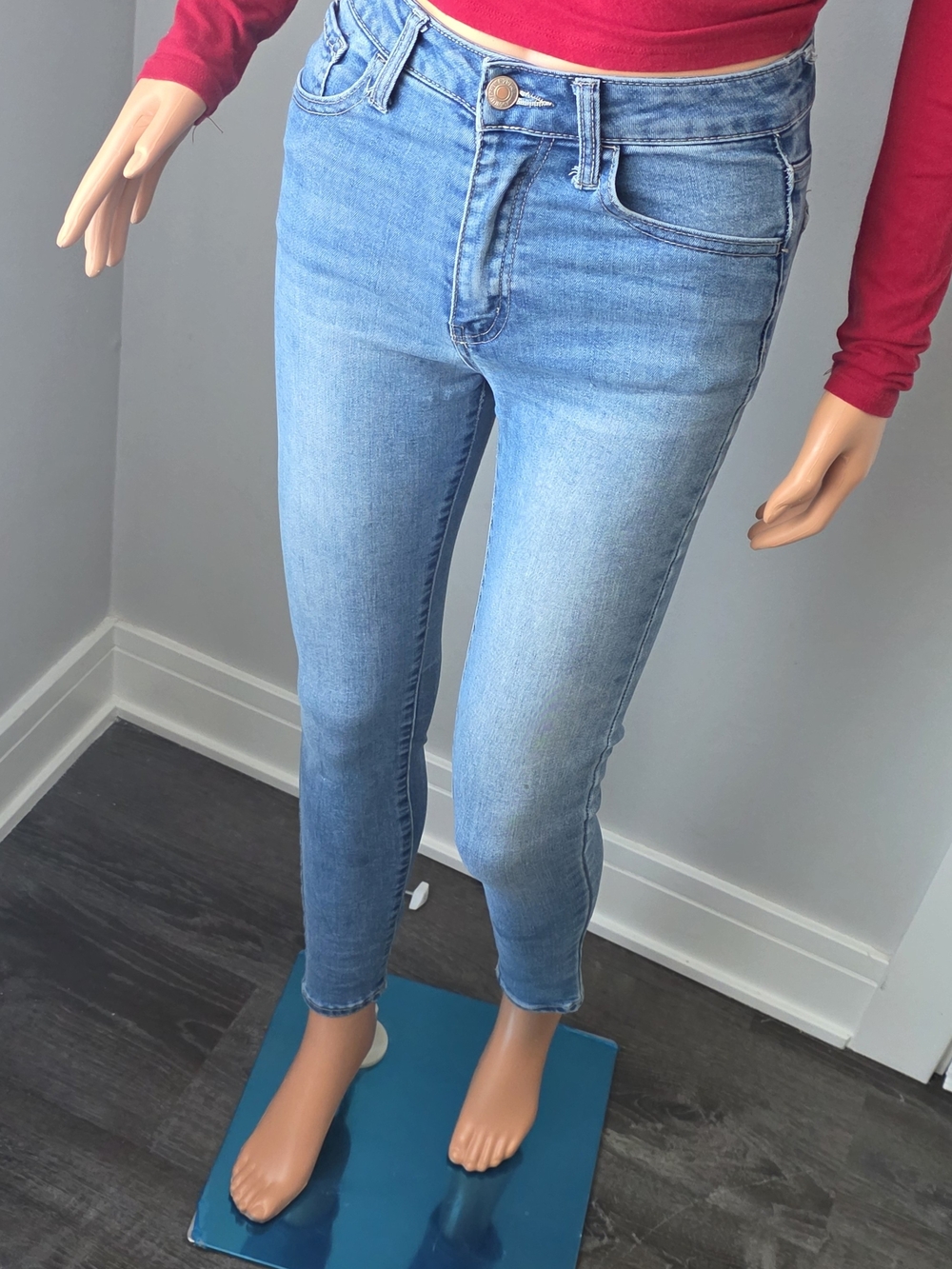 Light Blue Women's High-Rise Skinny Jeans